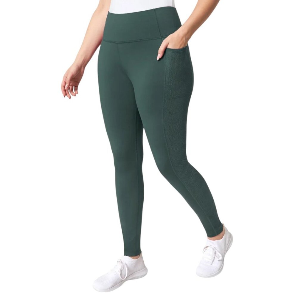 NEW Mondetta High-Rise Jacquard Panel Legging | Green